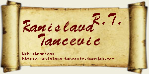 Ranislava Tančević vizit kartica